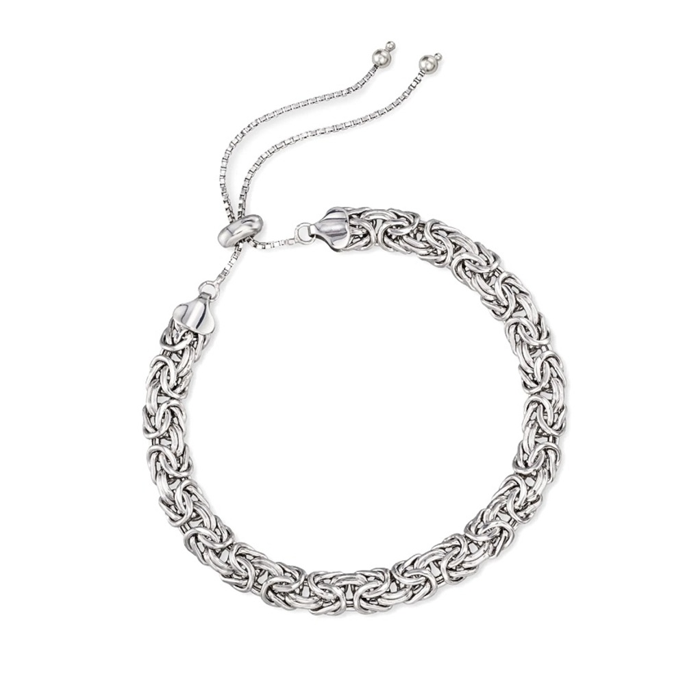 Sterling Silver Byzantine Adjustable Bracelet